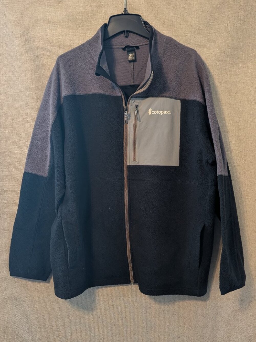 Cotopaxi Men's XL Full-Zip Fleece Jacket - Gray/Black/Brown Colorblock